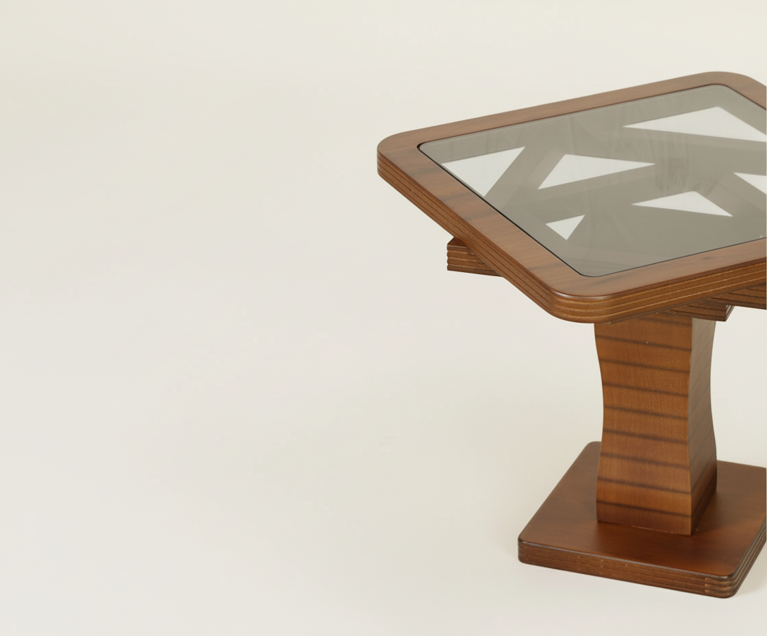Sardunya Walnut Glass Table