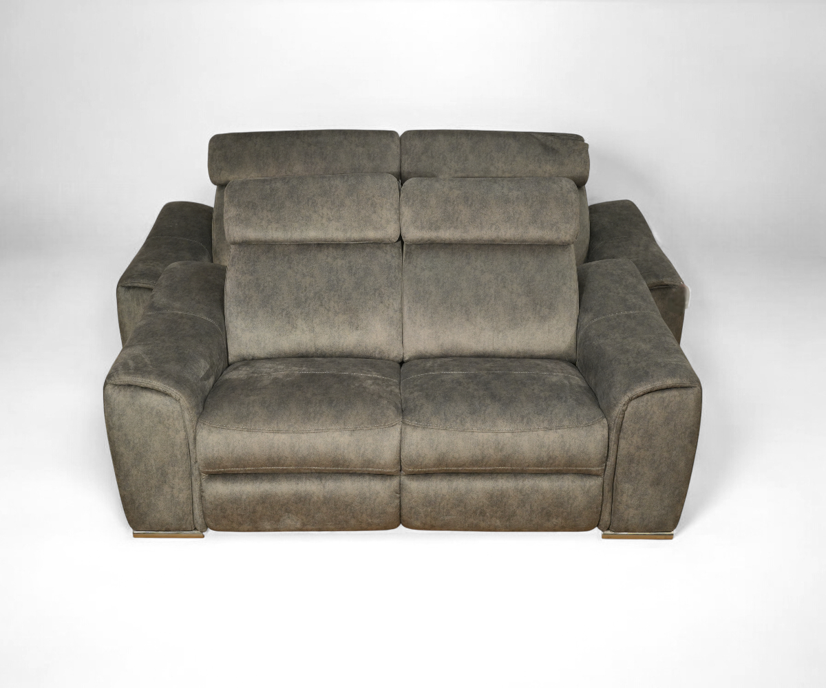 SCE3RE+2RE recliner sofa set in a living room with teal walls