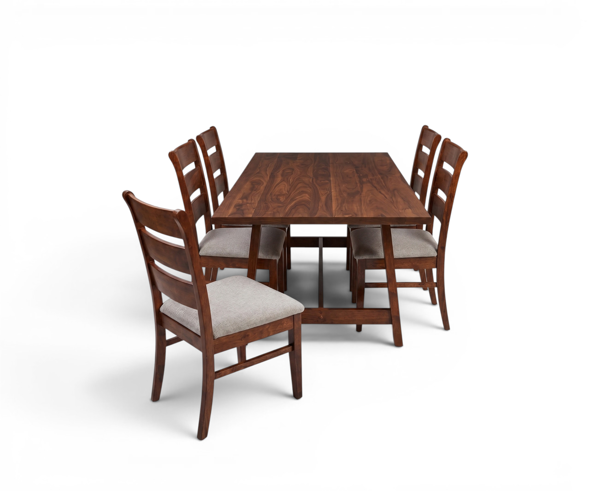 SHS 10087 dining table set in a bright dining room with a ring pendant light