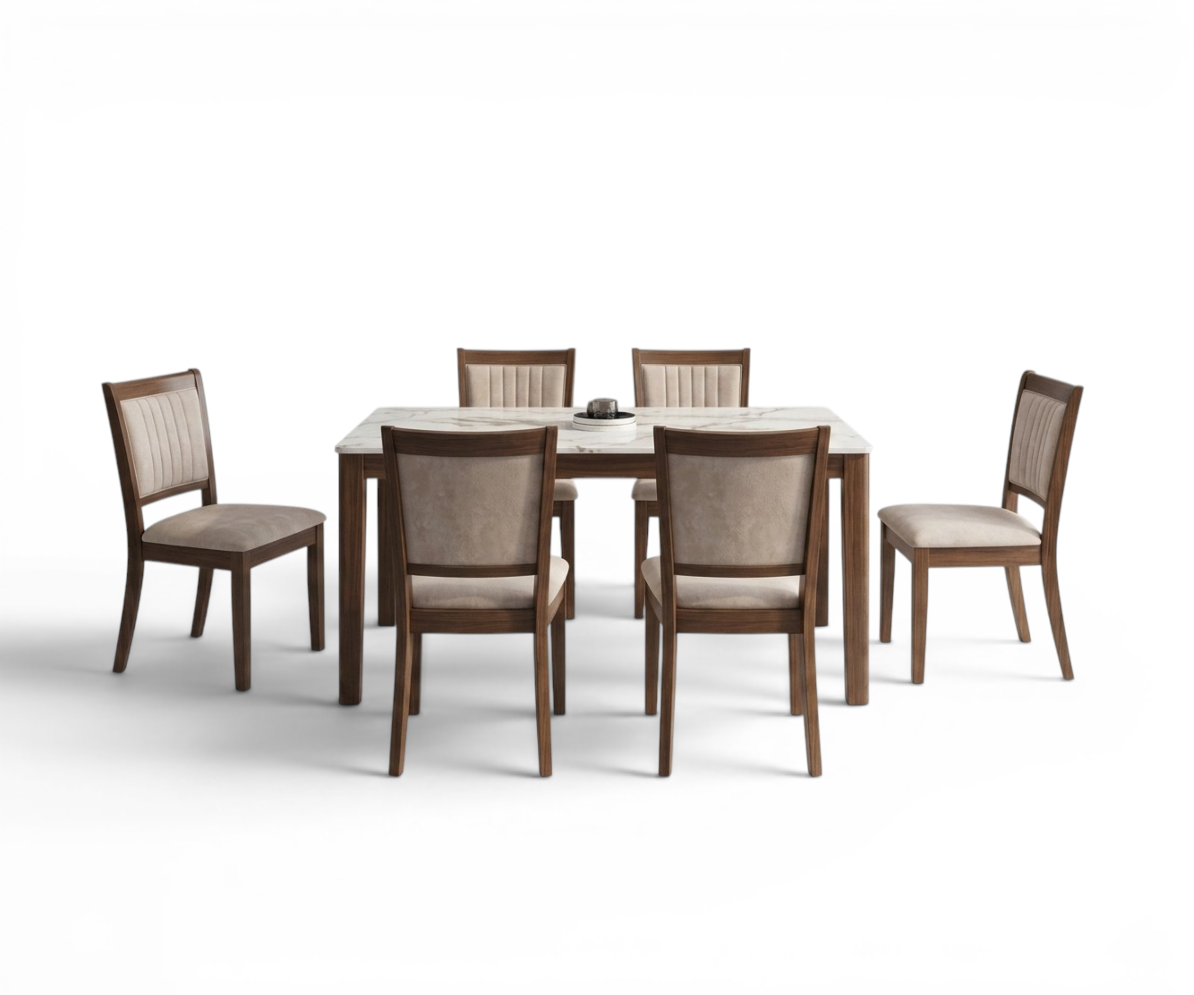 SHS 10089 dining set white in a penthouse dining room at dusk
