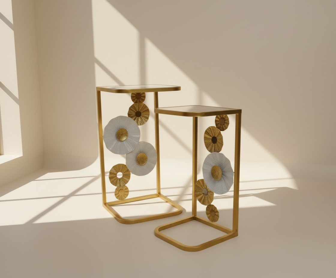 FFO16-5 GOLD & ONYX C-SIDE TABLE SET