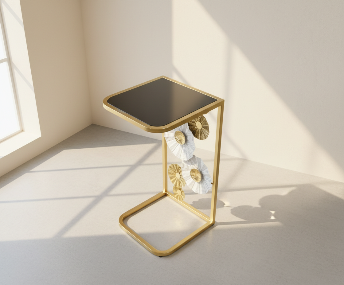 FFO16-5 GOLD & ONYX C-SIDE TABLE SET