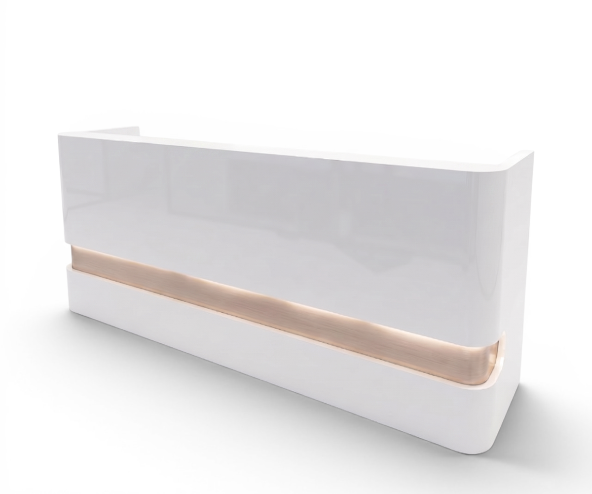 SY-QT1720-28 White Curved Reception Desk