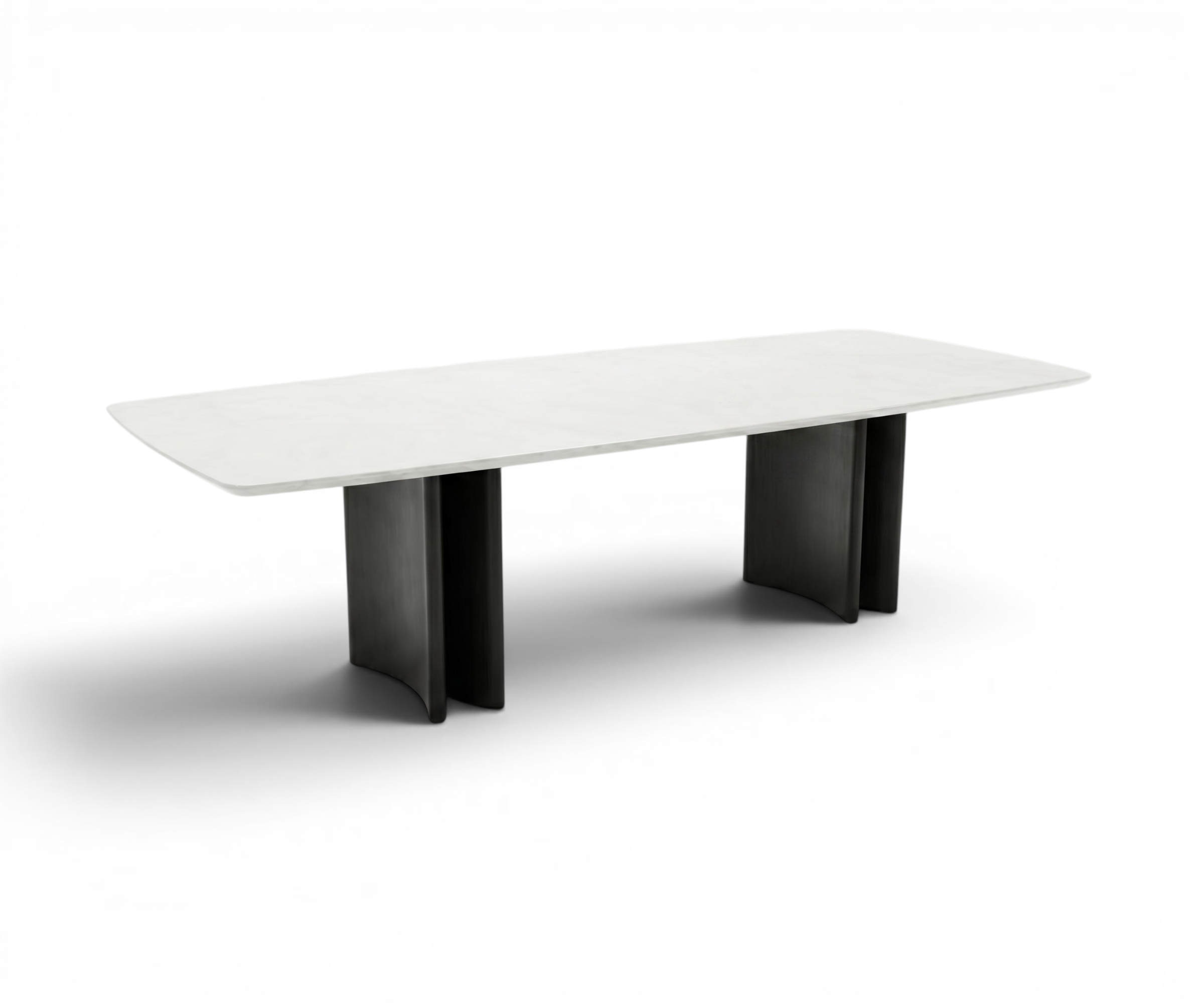 T3121-4 dining table in a bright dining room with a garden view