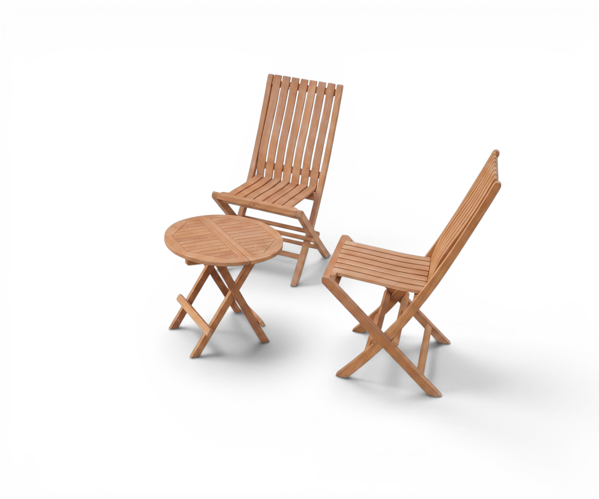 TAB round 50 outdoor picnic KP/T1, folding table and chairs on a sea-view terrace