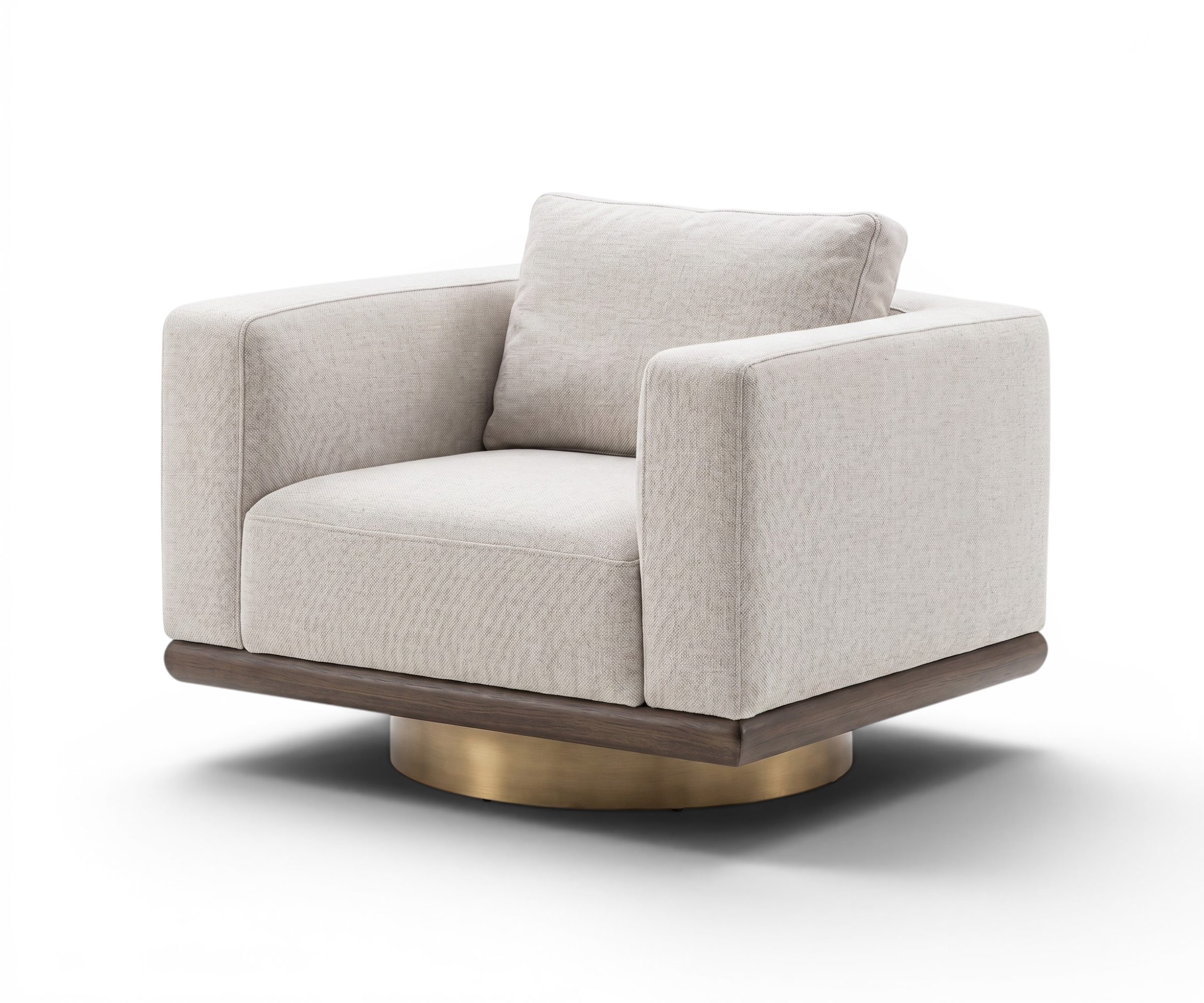 TETRA sofa set armchair, in a city-view lounge at dusk
