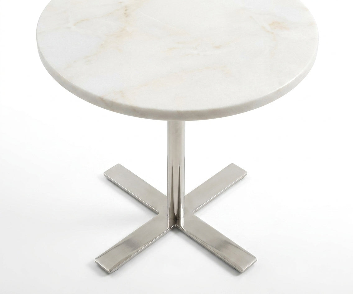TKD-2 white wooden table beside a curved sofa in a bright fireplace room