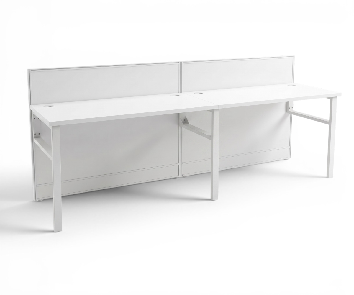 V10-224-2P,4P modular workstation cluster in a city-view office