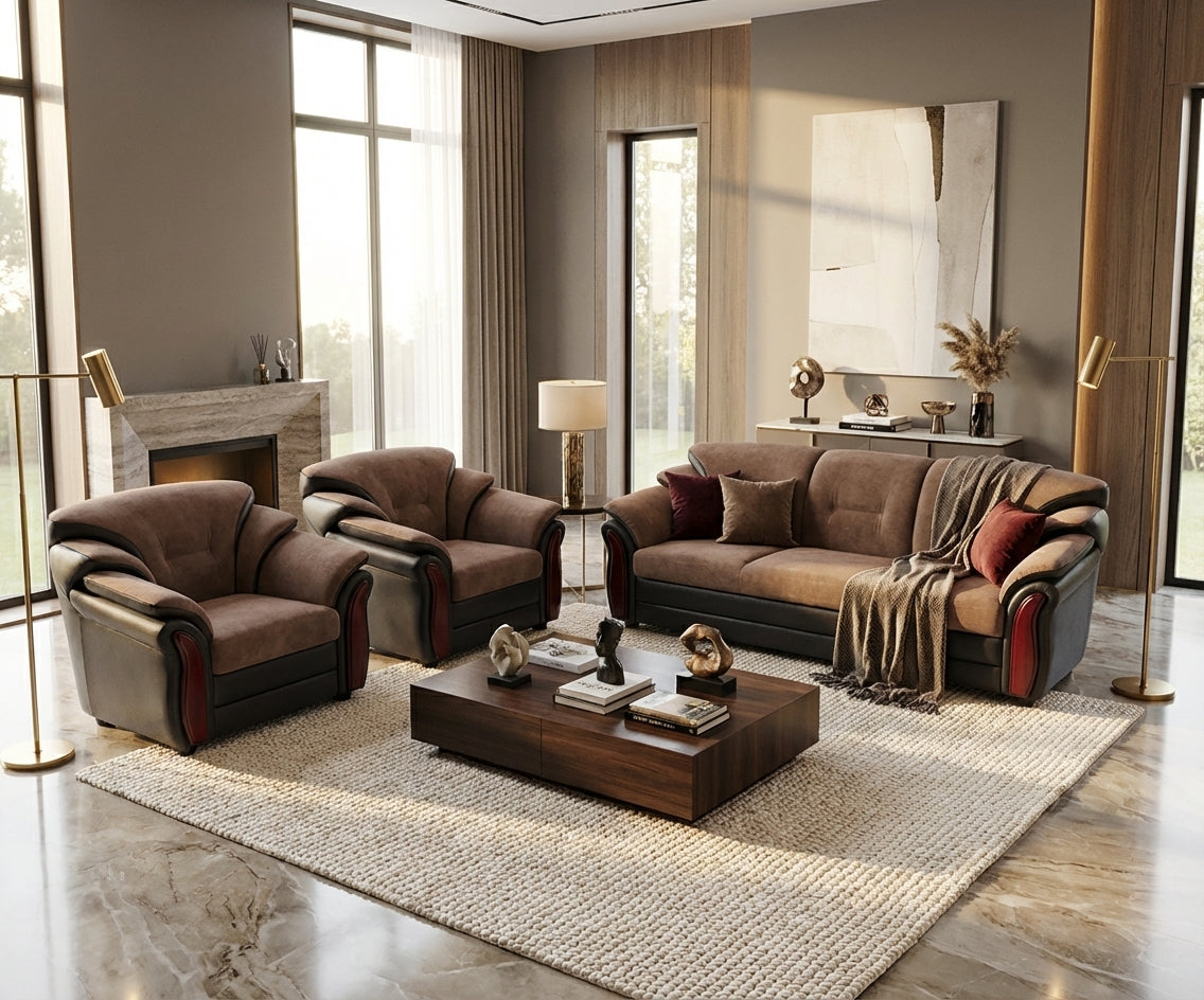 Vigo Brown Leather Sofa