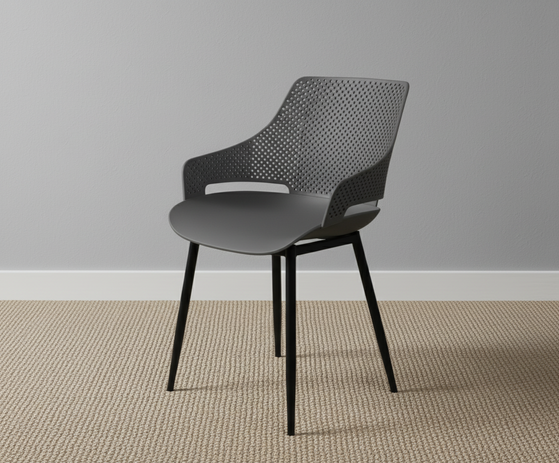 Zenith Charcoal Perforated Designer chair 631